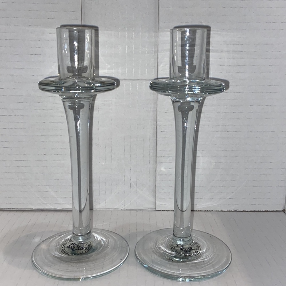 Pier 1 Imports Handblown Taper Glass Candle Holders
